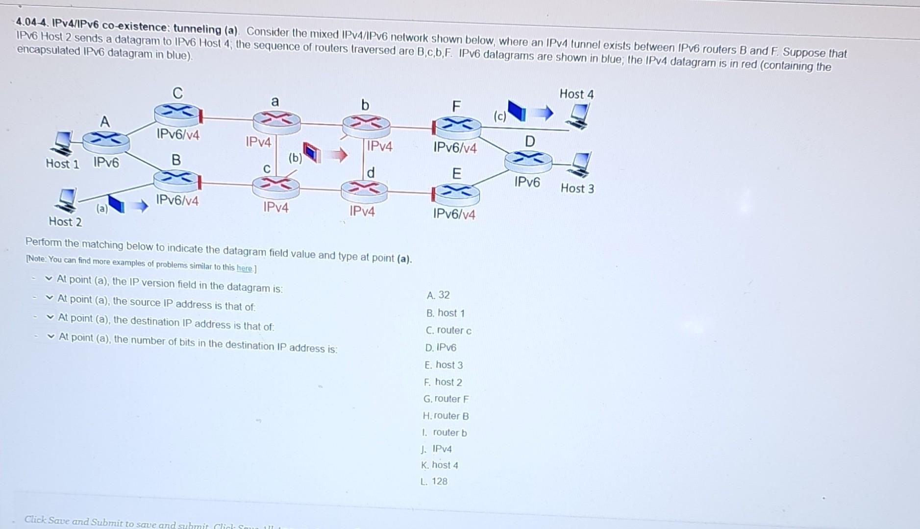 Solved 4.04-4. IPv4/IPv6 Co-existence: Tunneling (a). | Chegg.com