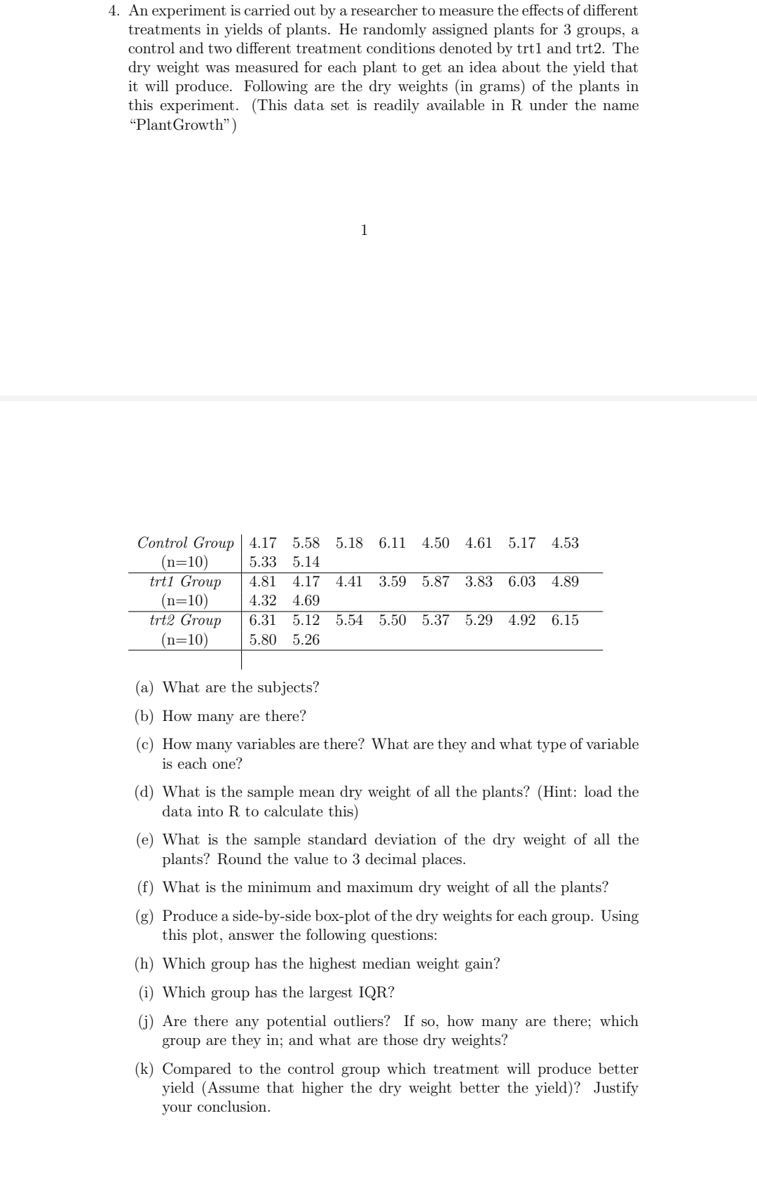 Solved An experiment is carried out by a researcher to | Chegg.com