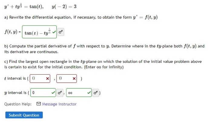 Solved Y Tyi Tan T Y 2 3 A Rewrite The Diff Chegg Com