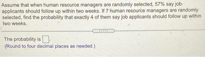 Solved Assume that when human resource managers are randomly | Chegg.com