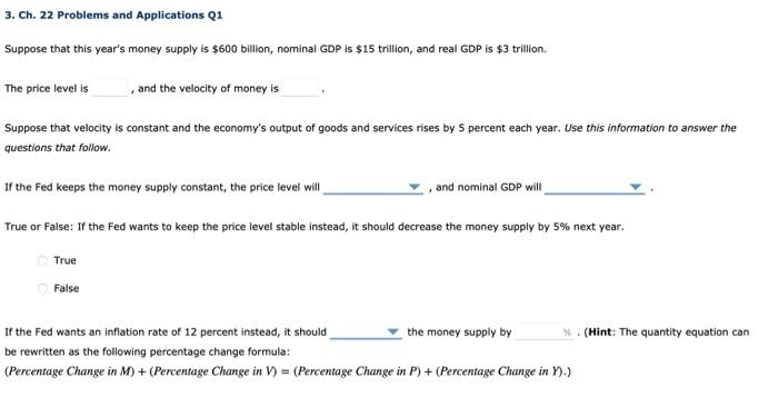 Solved 3. Ch. 22 Problems and Applications Q1 Suppose that | Chegg.com