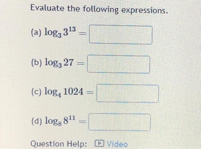 Solved Evaluate The Following Expressions. | Chegg.com