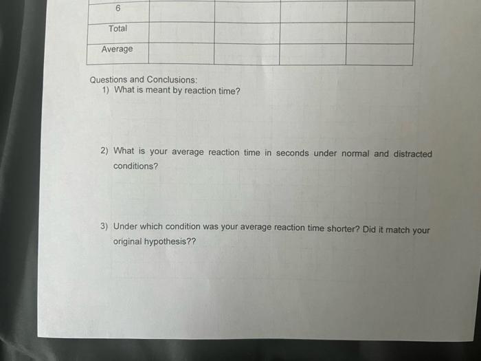 Questions and Conclusions: 1) What is meant by | Chegg.com