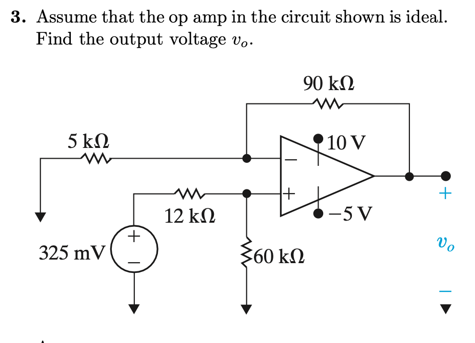 Solved Assume that the op amp in the circuit shown is | Chegg.com