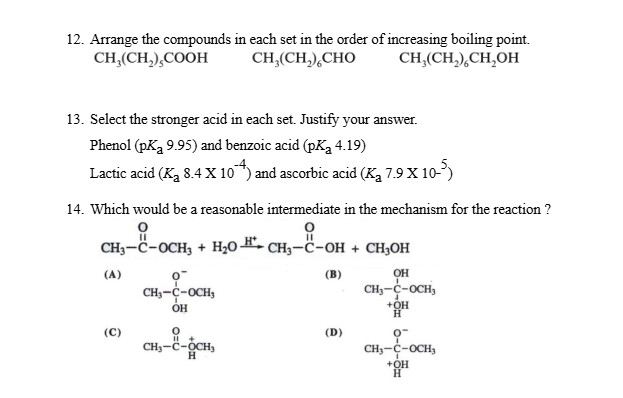 Solved Arrange the compounds in ﻿each set in ﻿the order of | Chegg.com