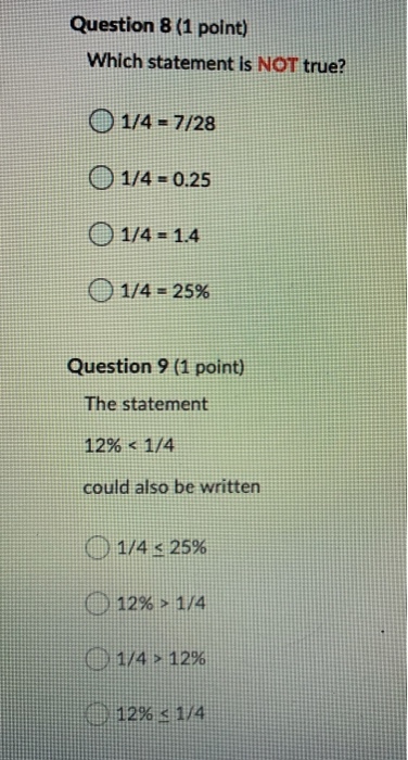 Solved Question 1 (1 point) The expression a | Chegg.com