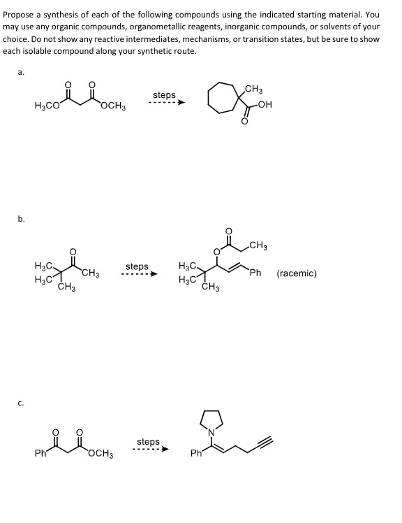 Solved Propose a synthesis of each of the following | Chegg.com