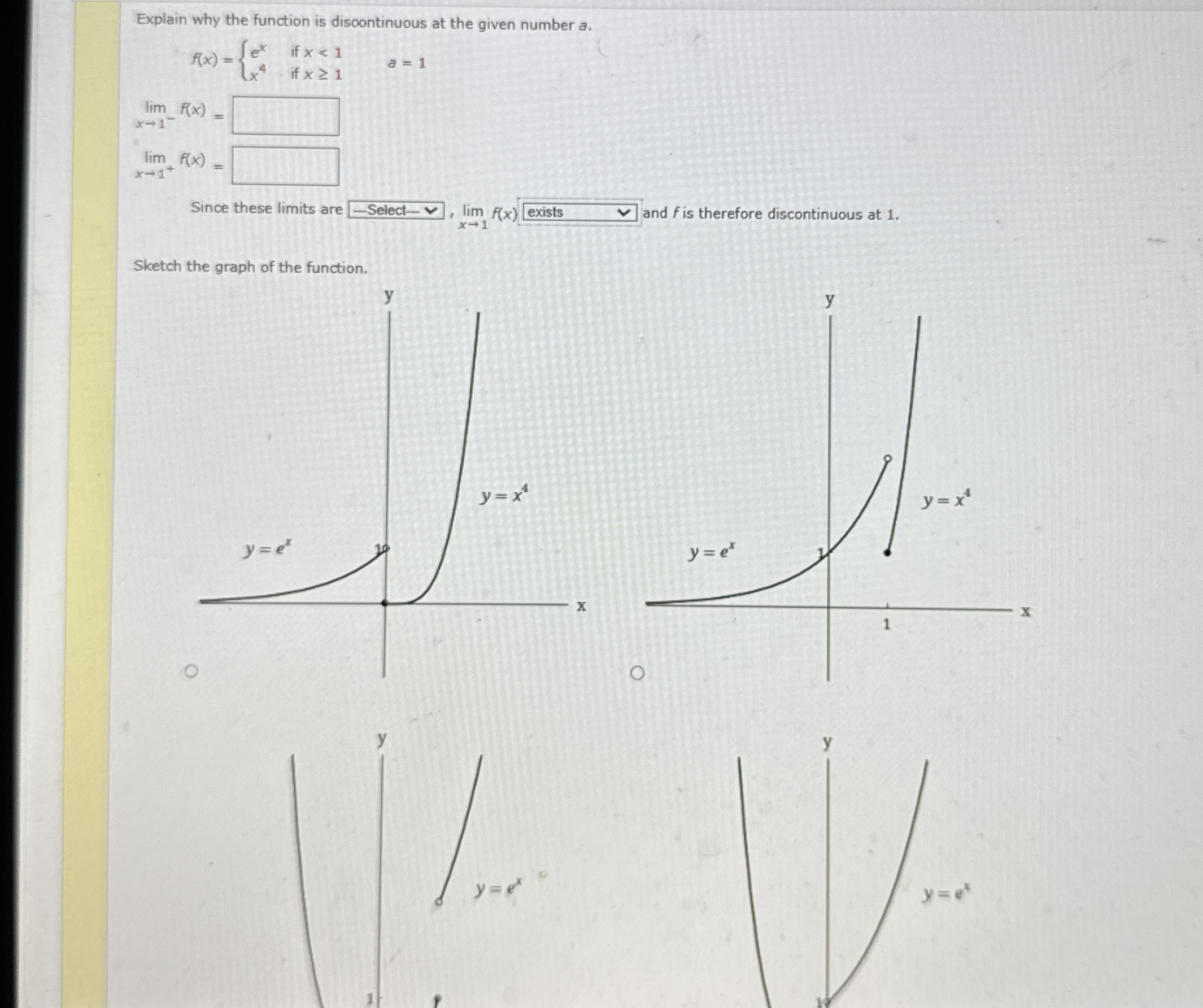 Solved Explain why the function is discontinuous at the | Chegg.com