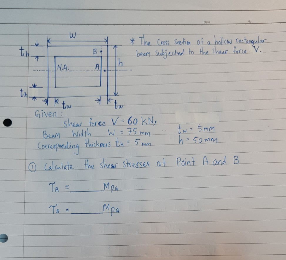 Solved Date W th. B. * The Cross section of a hollow | Chegg.com