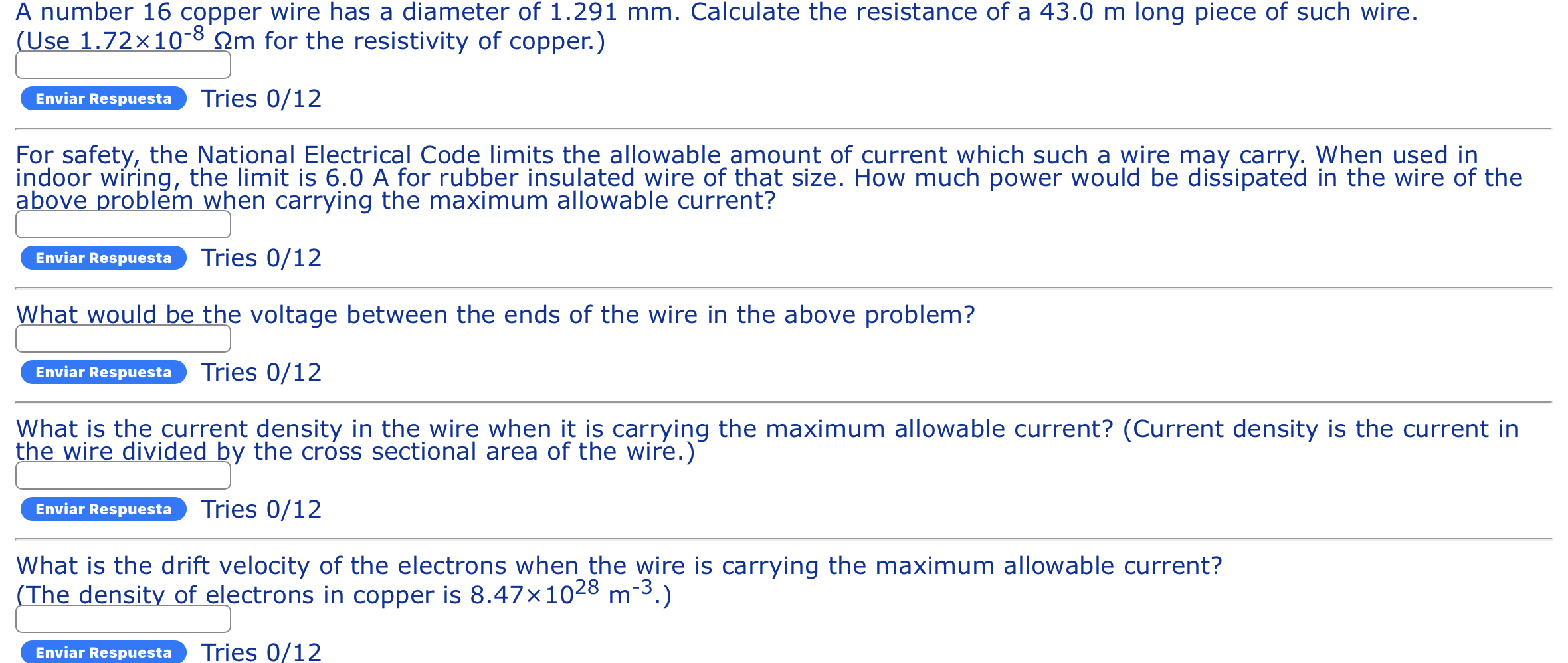 Study Wire Solved A number 16 copper wire has a diameter of 1.291mm. | Chegg.com