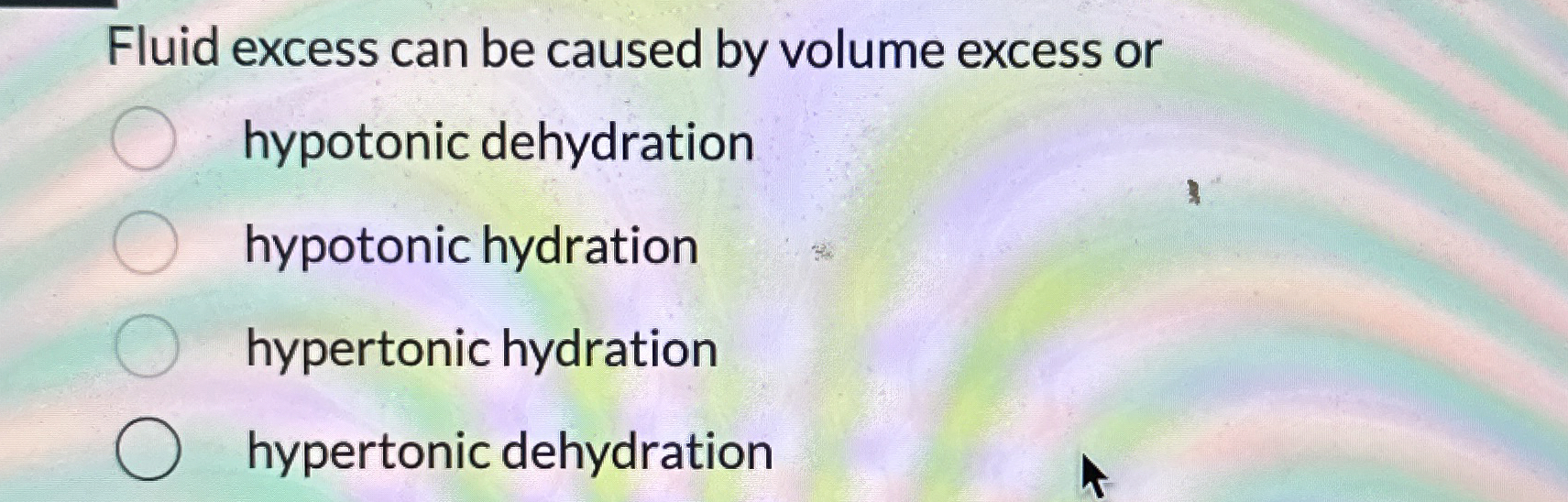 Solved Fluid excess can be caused by volume excess | Chegg.com