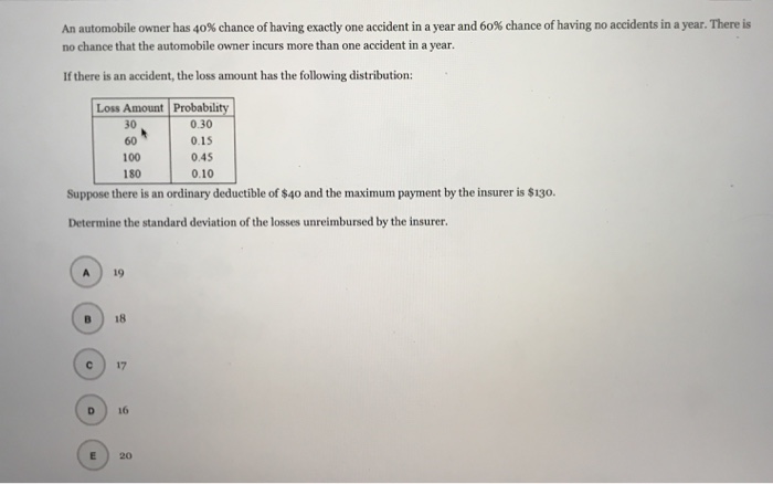 Solved Question 7 The owner of an automobile insures it | Chegg.com