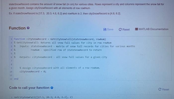 Solved state SnowRecord contains the amount of snow fall in