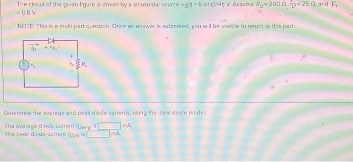 Solved The circuit of the given figure is driven by a | Chegg.com