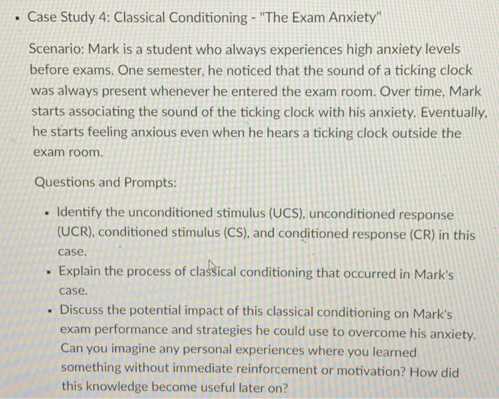 Solved Case Study 1: Classical Conditioning - "The Coffee | Chegg.com