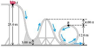 Solved A 350 kg roller coaster starts from rest at point A | Chegg.com