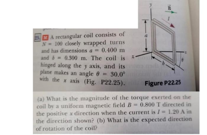 Solved 25. 표 A rectangular coil consists of N=100 closely | Chegg.com