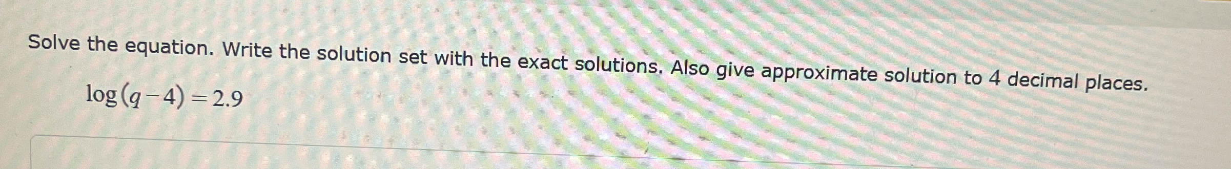 Solved Solve the equation. Write the solution set with the | Chegg.com