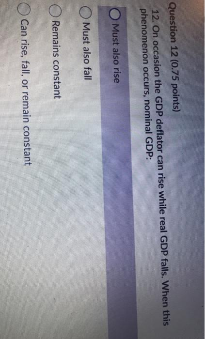 Solved Question 5 (0.75 points) 5. A decrease in taxes will | Chegg.com