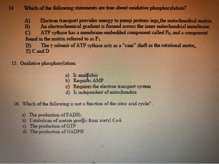 Solved 14 Which of the following statements are true about | Chegg.com