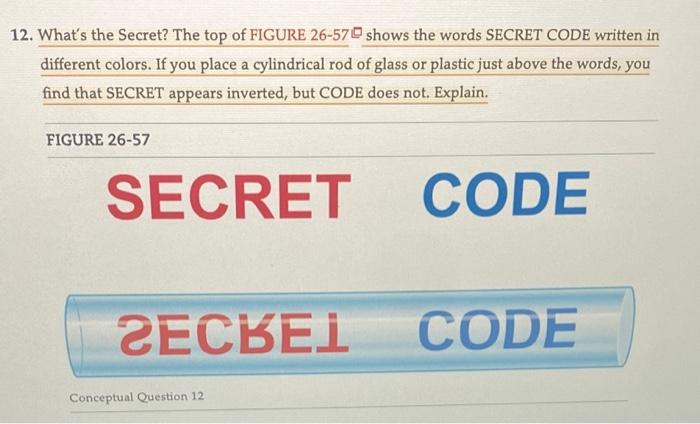 Solved 2. What's the Secret? The top of FIGURE 26-57 shows | Chegg.com