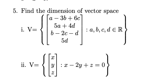 Solved Find the dimension of vector | Chegg.com