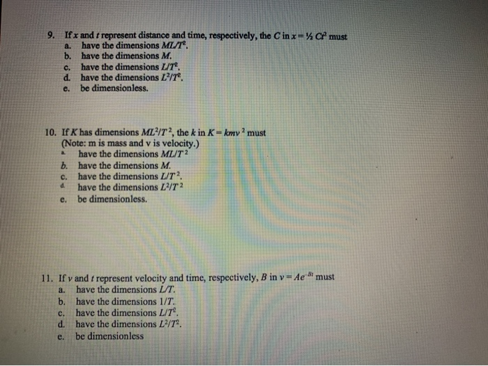 9 If X And Represent Distance And Time Chegg Com