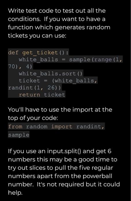 Solved Problem 1 - Lottery Create a file called lottery.py. | Chegg.com