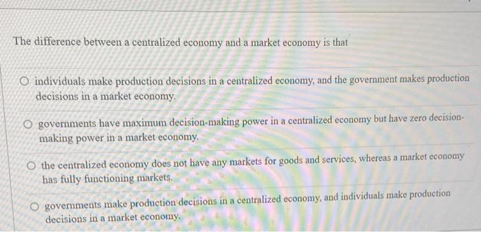 What Does Centralized Economy Mean