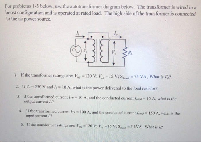 solved for problems 15 below use the autotransformer di