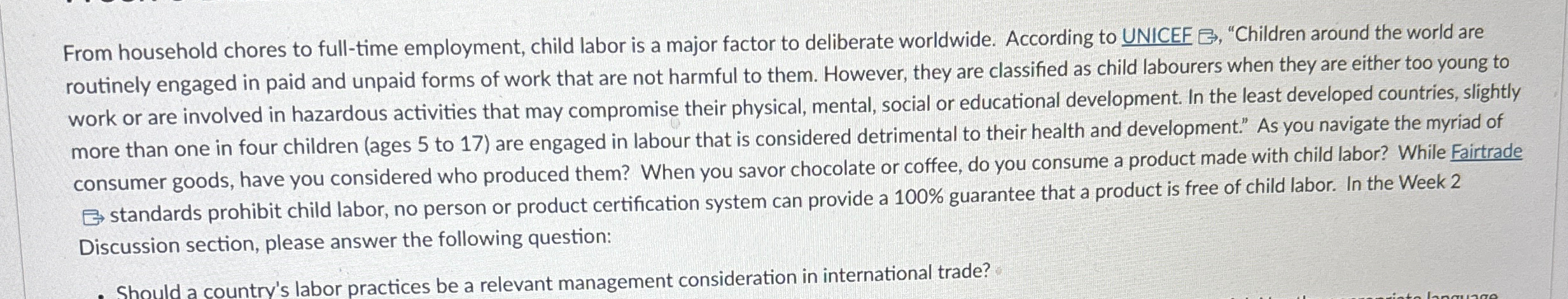 Solved From household chores to full time employment child Chegg com