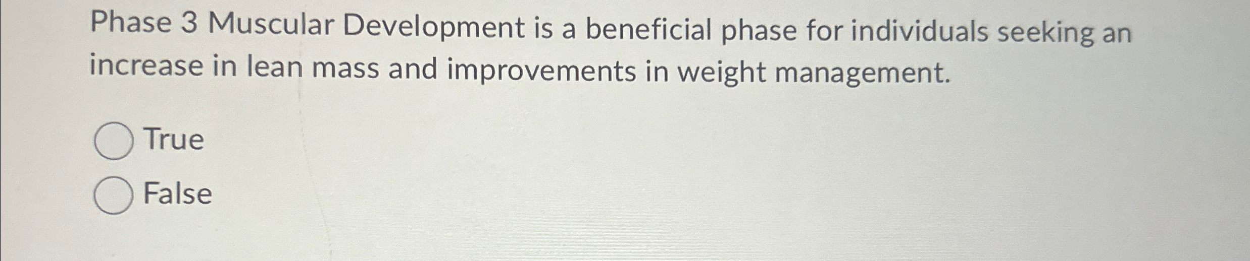 Solved Phase 3 ﻿Muscular Development is a beneficial phase | Chegg.com