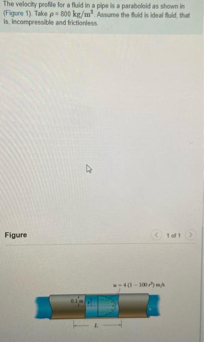 Solved The velocity profile for a fluid in a pipe is a | Chegg.com