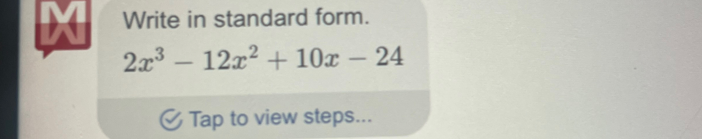 4x 2 3x 3 2x 12 in standard form