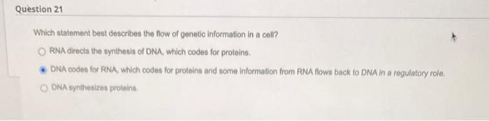 Solved Which statement best describes the flow of genetic | Chegg.com