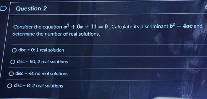 Solved Consider The Equation X2 6x 11 0 Calculate Its