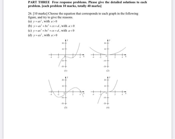 Solved PART THREE Free response problems. Please give the | Chegg.com