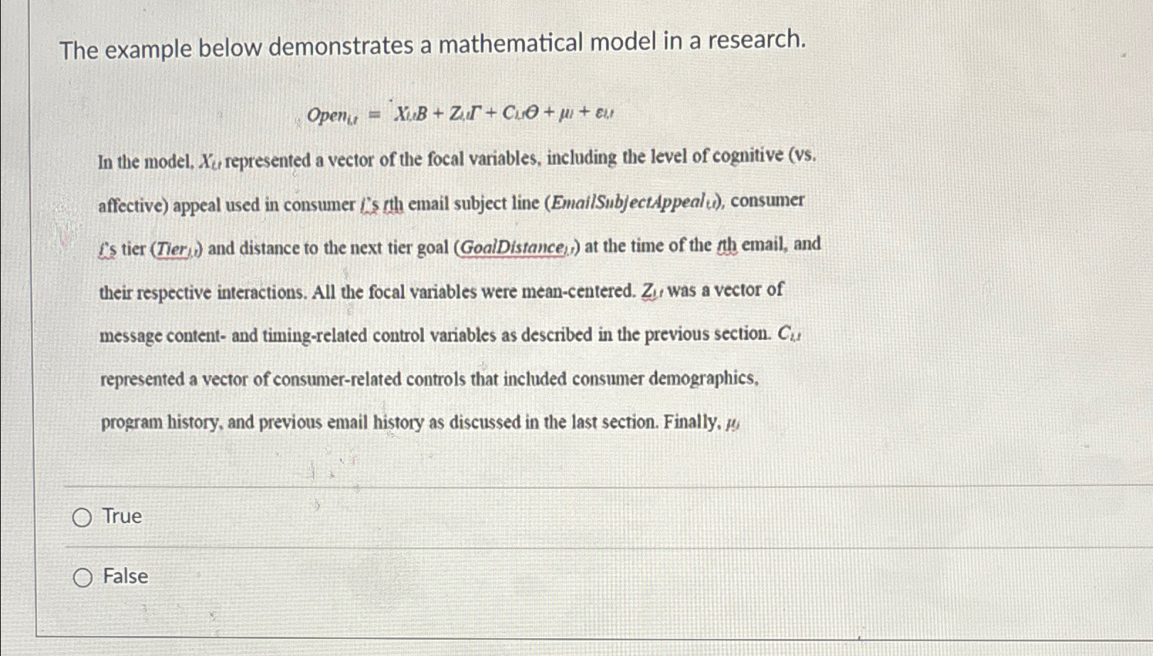 Solved The example below demonstrates a mathematical model | Chegg.com
