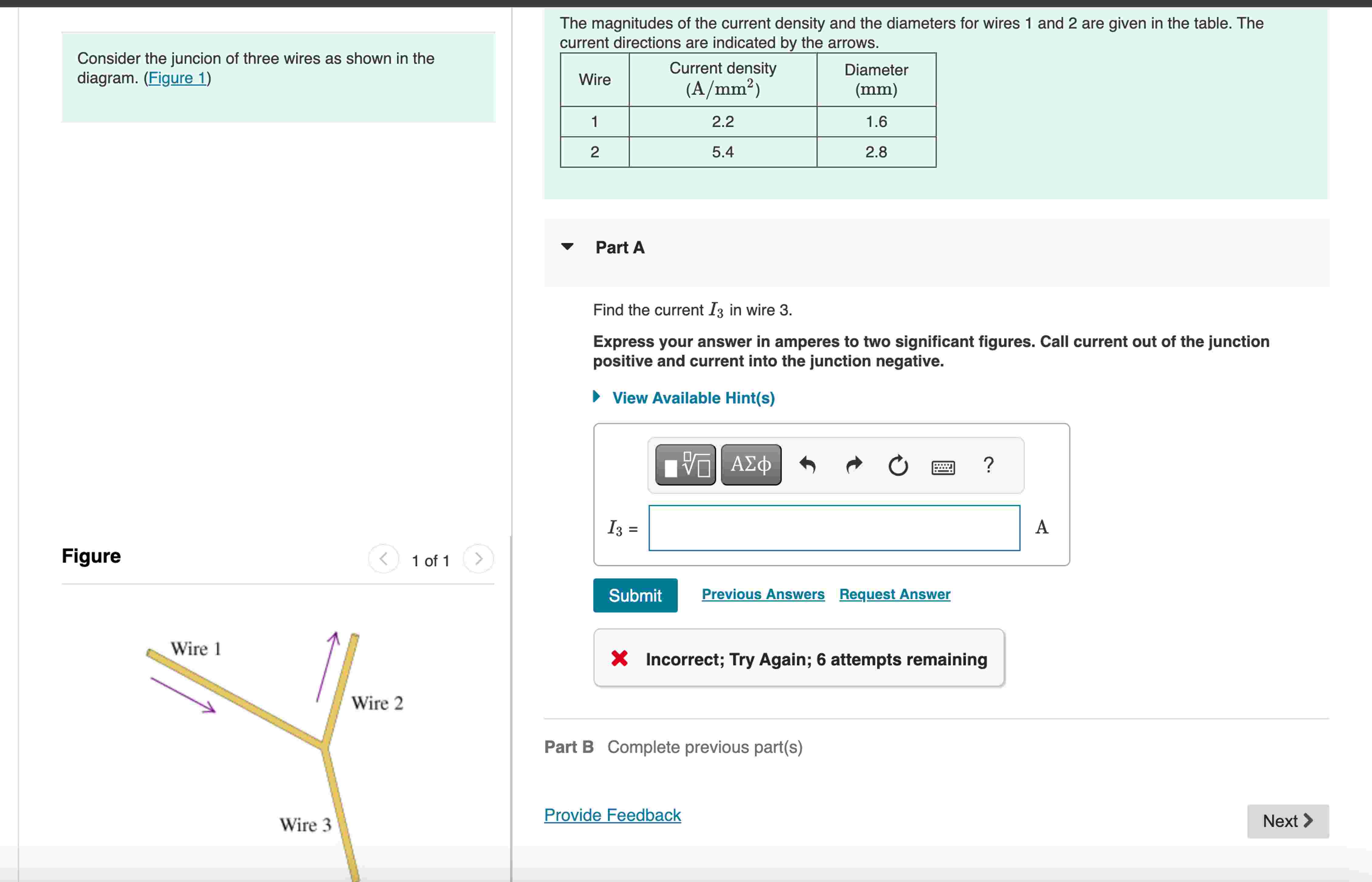 Solved Consider the juncion of three wires as shown in the | Chegg.com