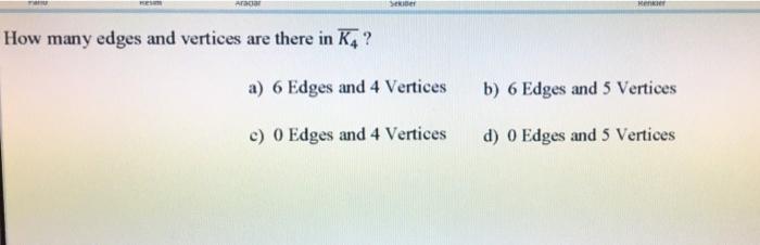 Solved arada Serier MONIT How many edges and vertices are | Chegg.com