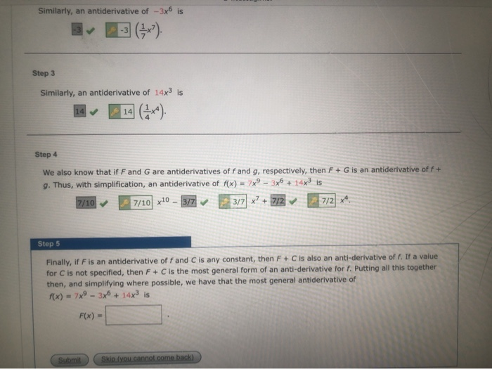 Solved Find The Most General Antiderivative Of The Function