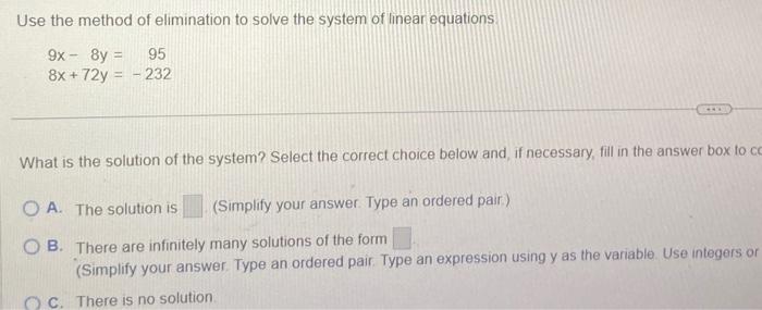 Solved Use The Method Of Elimination To Solve The System Of | Chegg.com