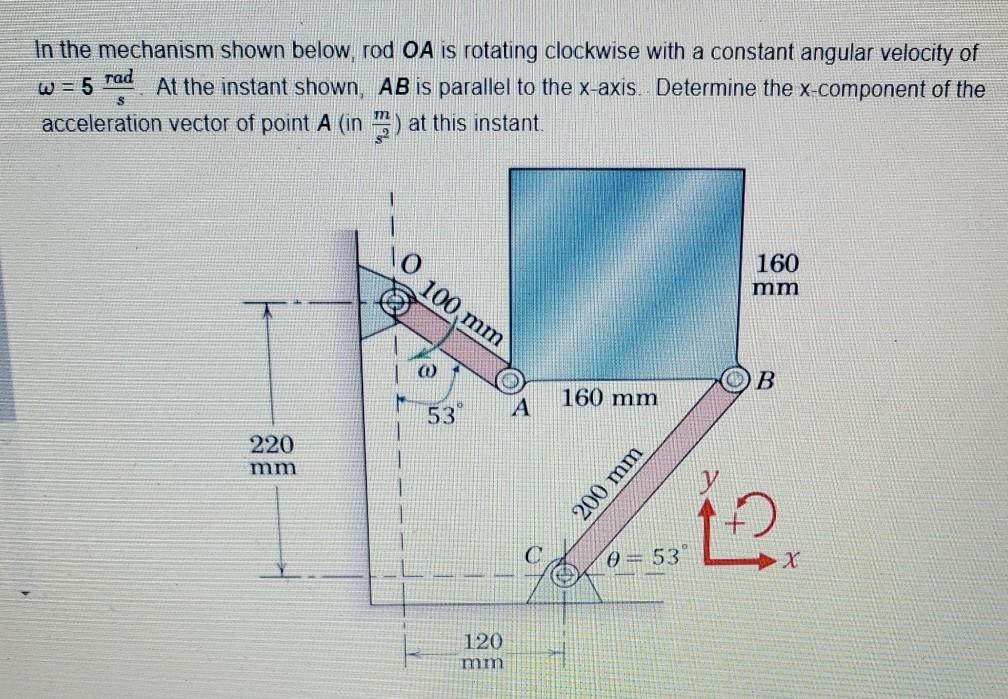 Solved In The Mechanism Shown Below, Rod OA Is Rotating | Chegg.com