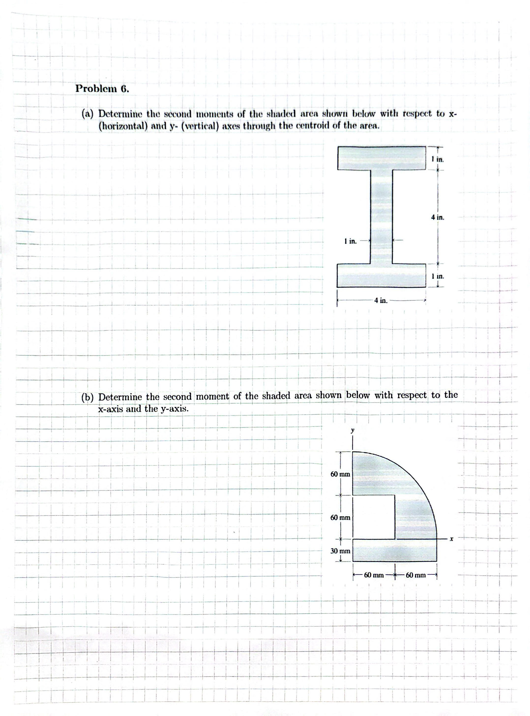 Solved (a) ﻿Determine the second moments of the shaded area | Chegg.com