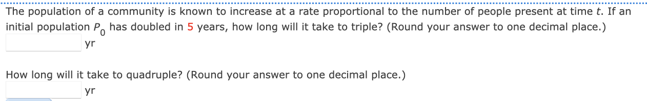 Solved The population of a community is known to increase at | Chegg.com
