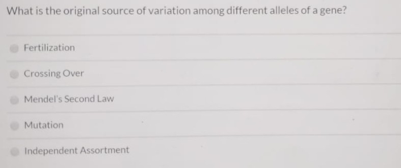 Solved What is the original source of variation among | Chegg.com