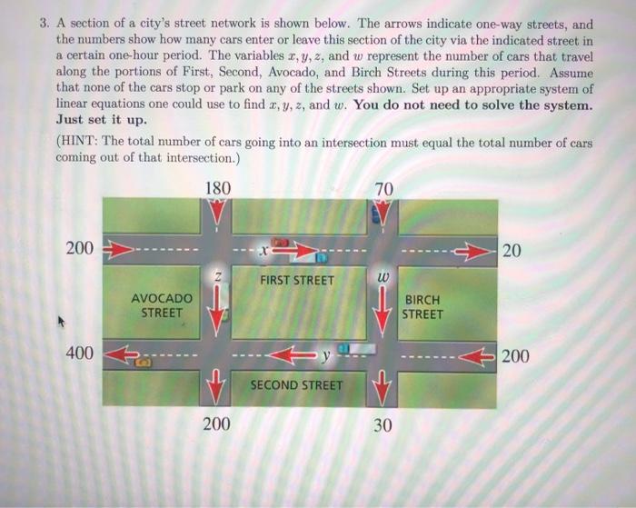 Solved 3. A section of a city's street network is shown | Chegg.com