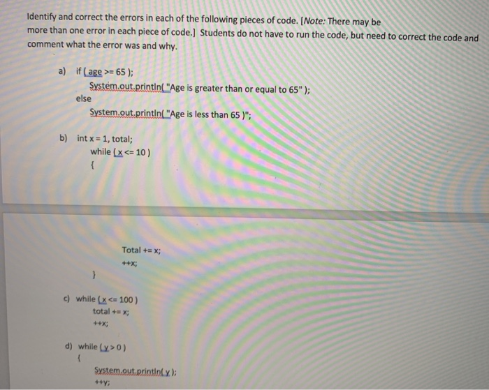 Solved Identify and correct the errors in each of the | Chegg.com