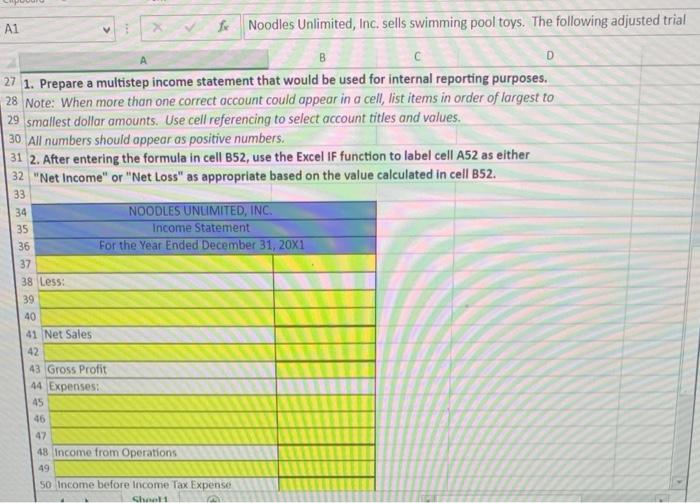 1. Prepare a multistep income statement that would be used for internal reporting purposes. Note: When more than one correct 