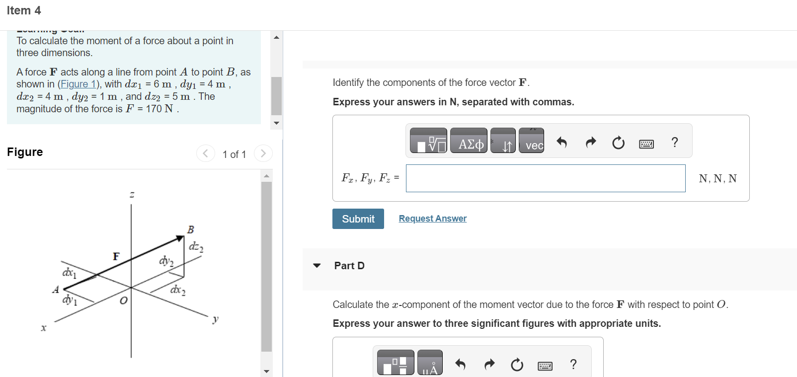 Solved To calculate the moment of a force about a point | Chegg.com